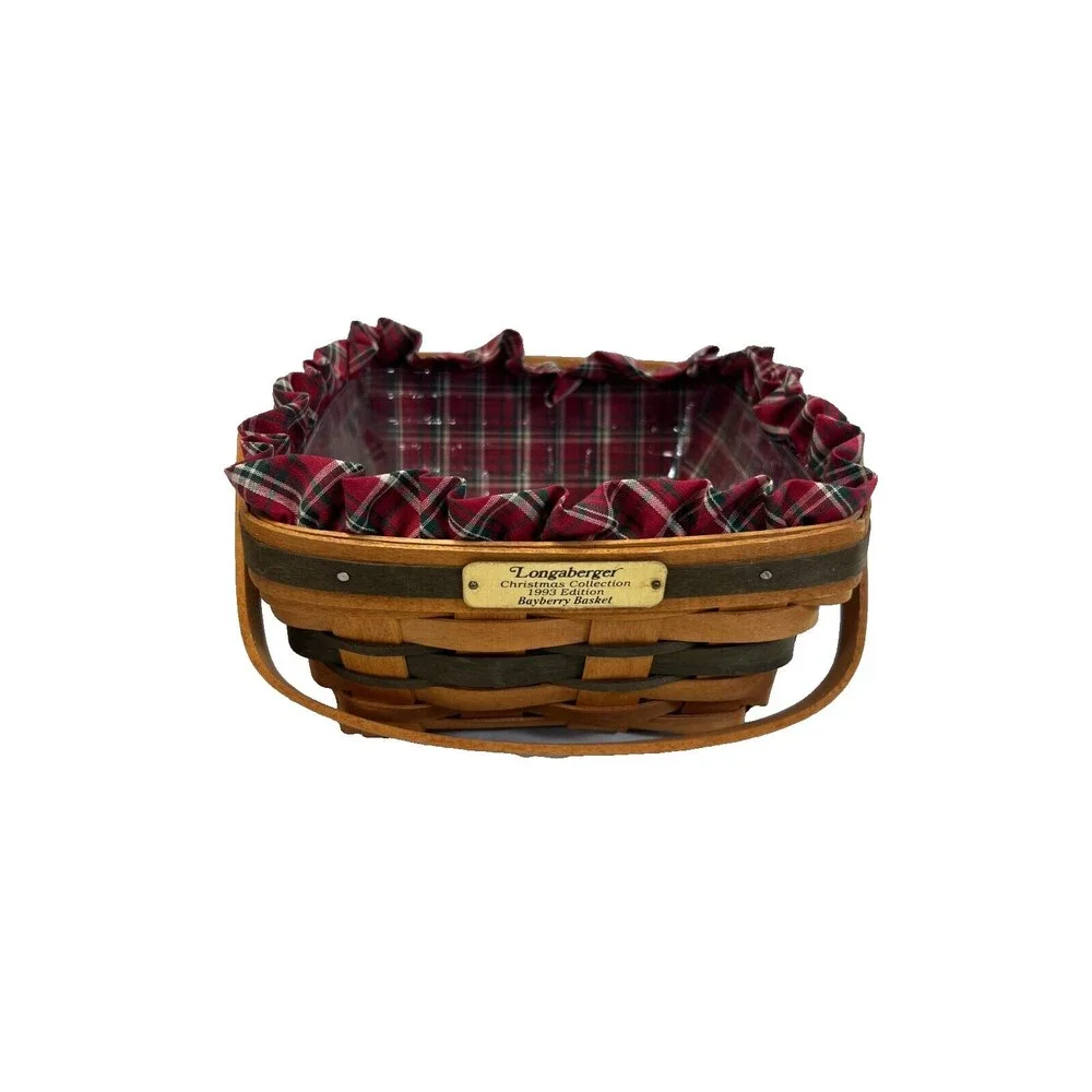 1993 Longaberger Bayberry Basket w/Liner & Protector 9